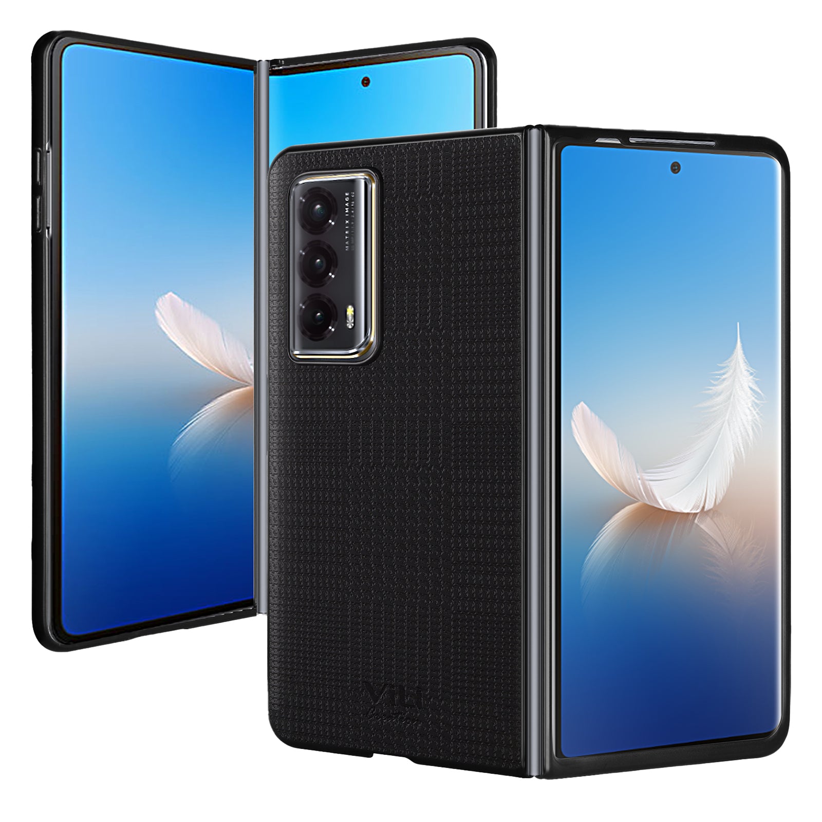 VILI TH Series for Honor Magic Vs2 5G Phone Cover Shockproof PU Leather Coated PC+TPU Case VILI TH Series for Honor Magic Vs2 5G Phone Cover Shockproof PU Leather Coated PC+TPU Case